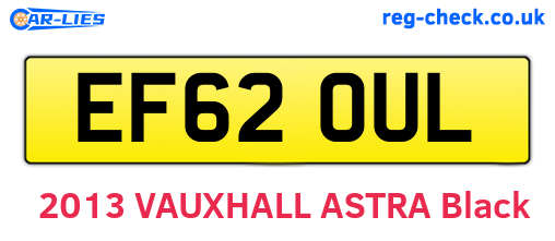 EF62OUL are the vehicle registration plates.