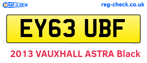 EY63UBF are the vehicle registration plates.