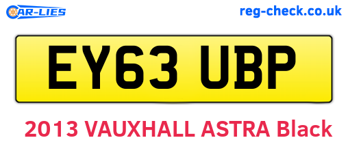 EY63UBP are the vehicle registration plates.