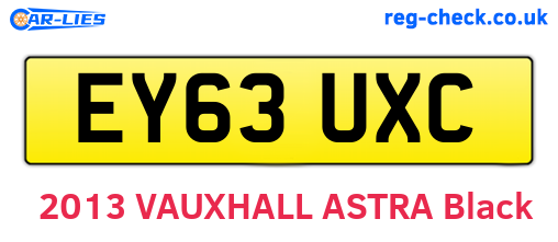 EY63UXC are the vehicle registration plates.