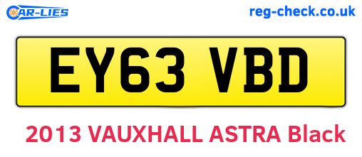 EY63VBD are the vehicle registration plates.