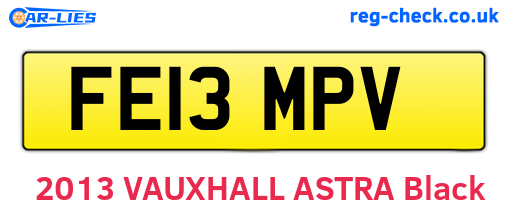 FE13MPV are the vehicle registration plates.