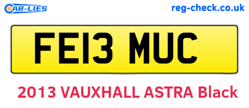 FE13MUC are the vehicle registration plates.