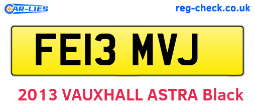 FE13MVJ are the vehicle registration plates.
