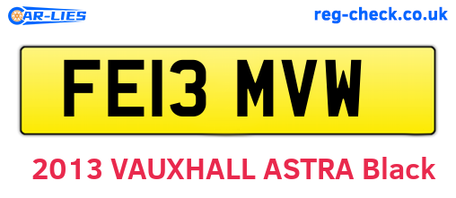 FE13MVW are the vehicle registration plates.