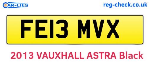FE13MVX are the vehicle registration plates.