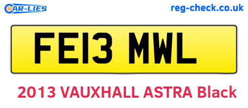 FE13MWL are the vehicle registration plates.