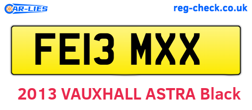 FE13MXX are the vehicle registration plates.