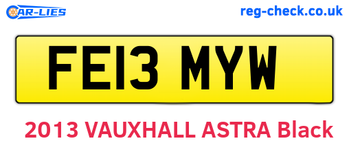 FE13MYW are the vehicle registration plates.