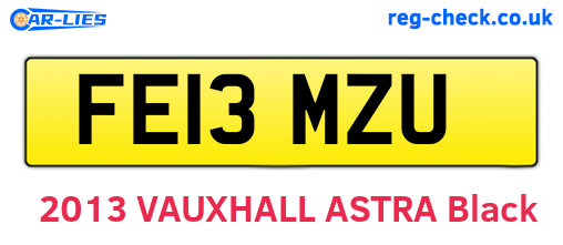 FE13MZU are the vehicle registration plates.
