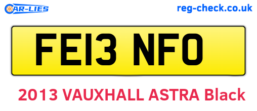 FE13NFO are the vehicle registration plates.