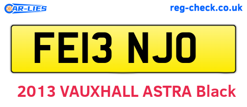 FE13NJO are the vehicle registration plates.