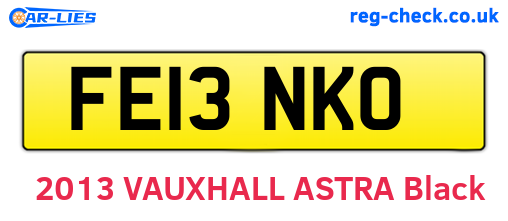 FE13NKO are the vehicle registration plates.