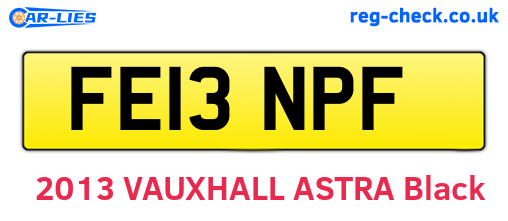 FE13NPF are the vehicle registration plates.