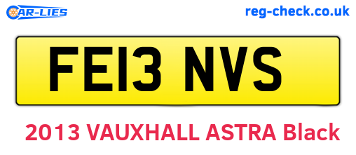 FE13NVS are the vehicle registration plates.