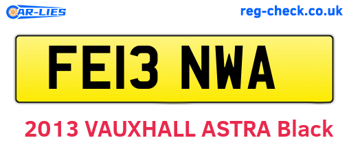 FE13NWA are the vehicle registration plates.