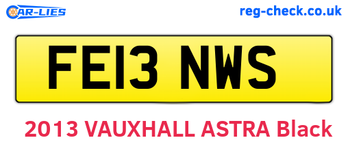 FE13NWS are the vehicle registration plates.