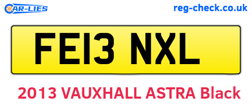 FE13NXL are the vehicle registration plates.