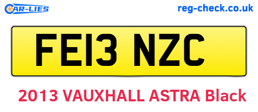 FE13NZC are the vehicle registration plates.