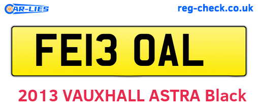 FE13OAL are the vehicle registration plates.