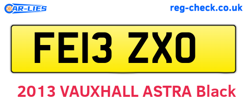 FE13ZXO are the vehicle registration plates.