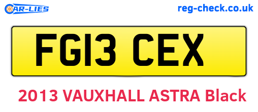 FG13CEX are the vehicle registration plates.