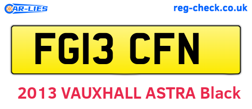 FG13CFN are the vehicle registration plates.
