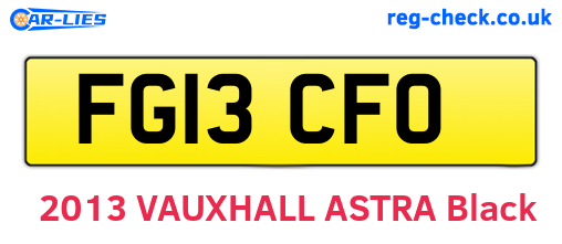 FG13CFO are the vehicle registration plates.
