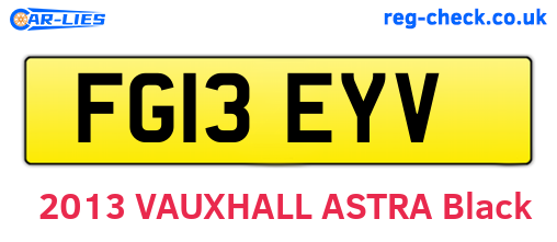 FG13EYV are the vehicle registration plates.