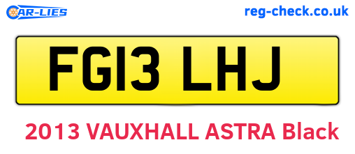 FG13LHJ are the vehicle registration plates.