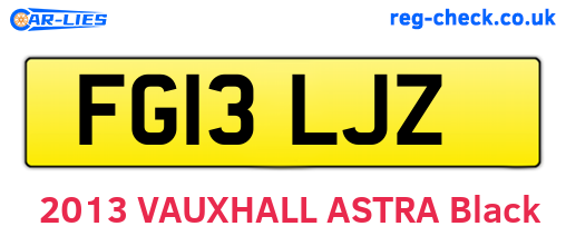 FG13LJZ are the vehicle registration plates.