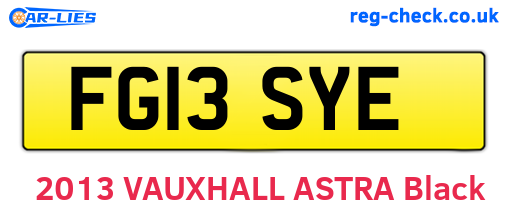 FG13SYE are the vehicle registration plates.