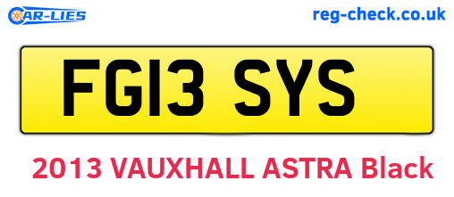 FG13SYS are the vehicle registration plates.