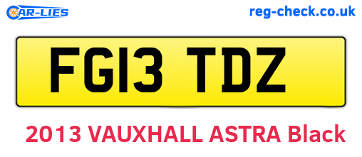 FG13TDZ are the vehicle registration plates.