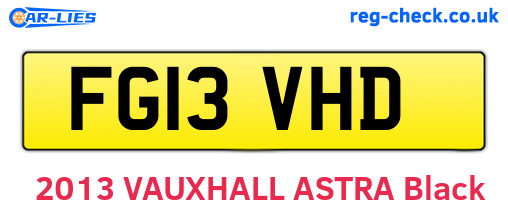 FG13VHD are the vehicle registration plates.