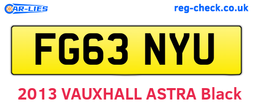 FG63NYU are the vehicle registration plates.