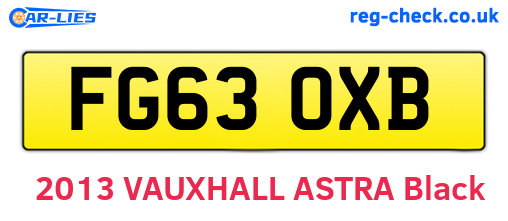 FG63OXB are the vehicle registration plates.
