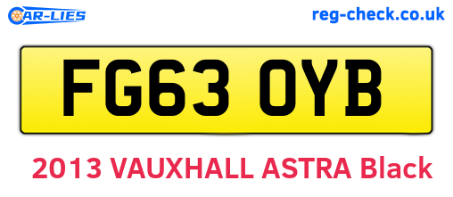 FG63OYB are the vehicle registration plates.