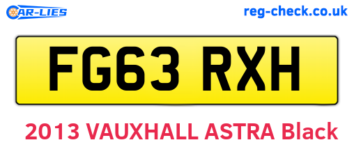 FG63RXH are the vehicle registration plates.