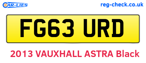 FG63URD are the vehicle registration plates.