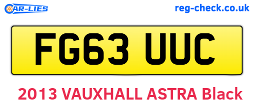 FG63UUC are the vehicle registration plates.