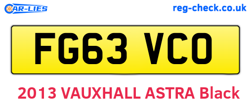 FG63VCO are the vehicle registration plates.
