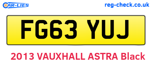 FG63YUJ are the vehicle registration plates.