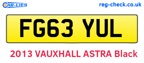 FG63YUL are the vehicle registration plates.