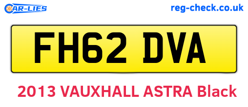 FH62DVA are the vehicle registration plates.
