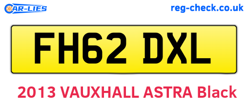 FH62DXL are the vehicle registration plates.