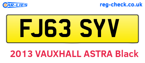 FJ63SYV are the vehicle registration plates.