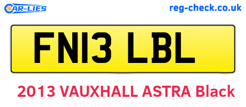 FN13LBL are the vehicle registration plates.