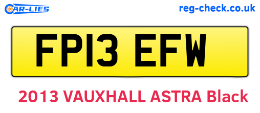 FP13EFW are the vehicle registration plates.