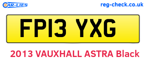FP13YXG are the vehicle registration plates.